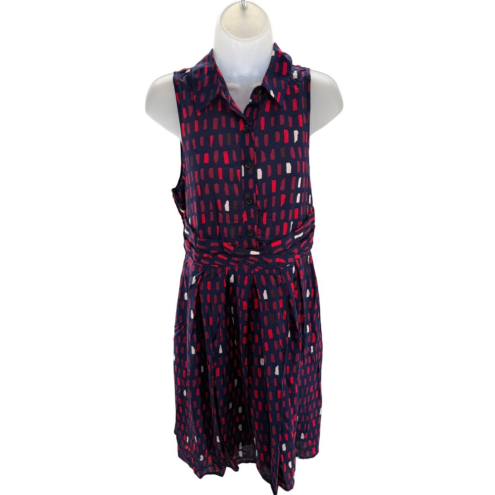 Anthropologie Tylho Womens Navy Blue Brush Stroke Shirt‎ Dress Medium NEW
